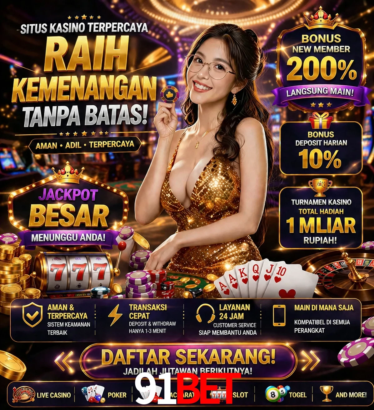Roleta e blackjack 91bet